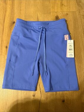 Leg3nd Women’s High-Rise Athletic Bike Shorts - Periwinkle Blue